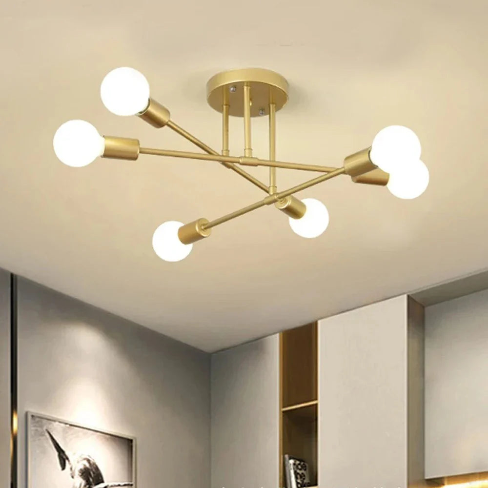 Afralia™ LED Metal Chandeliers for Living Room - Stylish Ceiling Light for Home Decor