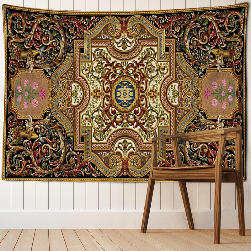 Afralia™ Persian Mandala Printed Blanket Tapestry for Retro Home Decor