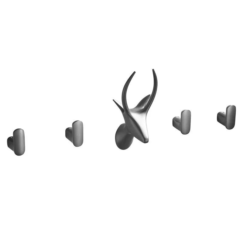 Afralia™ Gun Grey Robe Hooks: Wall Mount Towel Hanger for Bathroom, Clothes, Hat, Coat