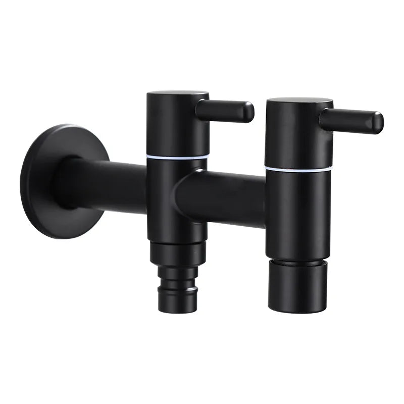 Afralia™ Stainless Steel Garden Faucet Single Cold Bidet Tap Black Small Bathroom Mixer