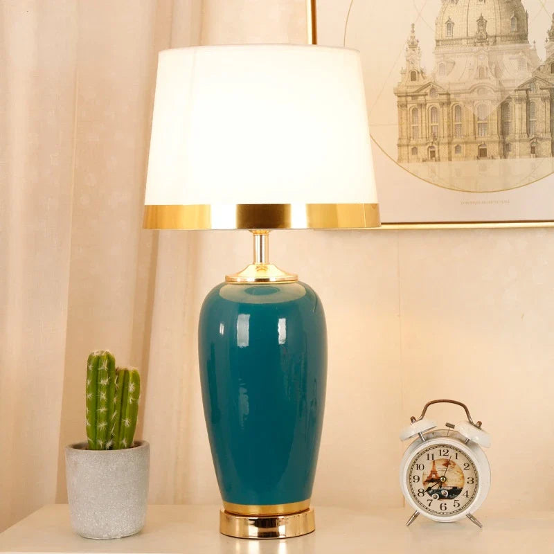 Afralia™ Simple Modern Ceramic Table Lamp in New Chinese Style for Cozy Living Spaces