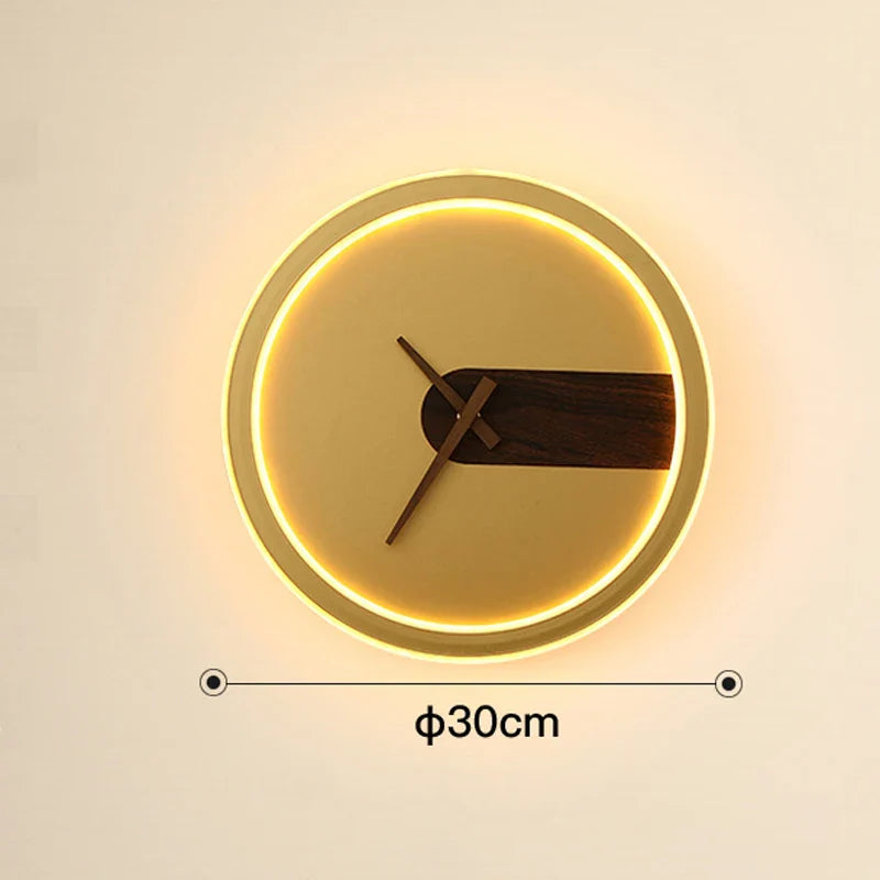 Afralia™ Aluminum Clock Wall Lamp - Modern Led Sconce Light for Home, Hotel & Aisle