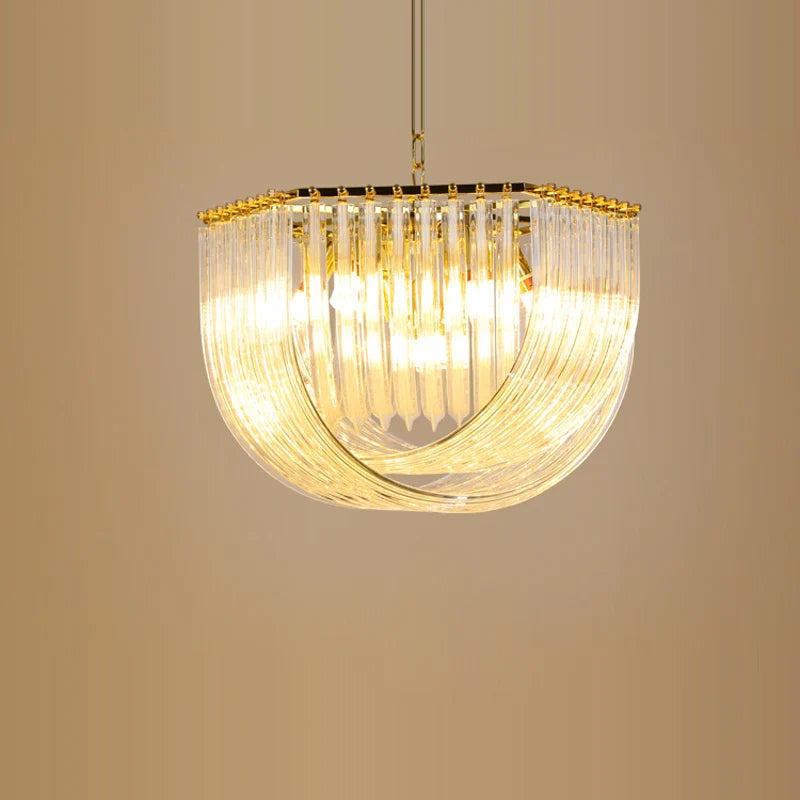 Afralia™ LED Postmodern Gold Silver Chandelier Lighting for Foyer
