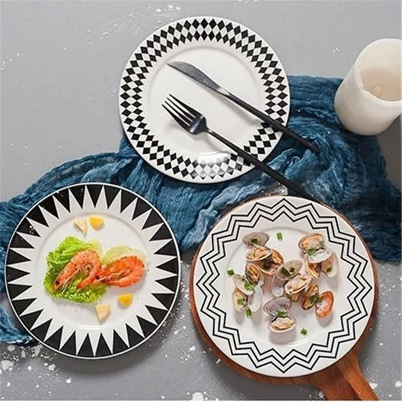 Afralia™ Ceramic Dessert Plates Set - 8 Inch Scandinavian Style Breakfast Saucers