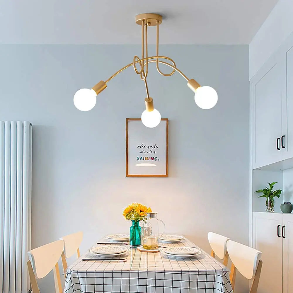 Afralia™ Modern Iron Ceiling Chandelier: 3/5 Sockets Lights for Living Room & Bedroom