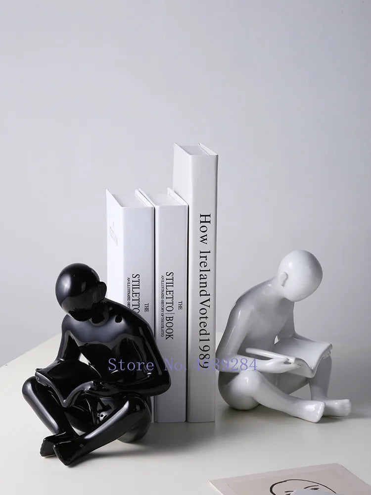 Afralia™ Creative Ceramics Sculpture for Modern Desktop Bookcase Decor and Home Craft Decoration