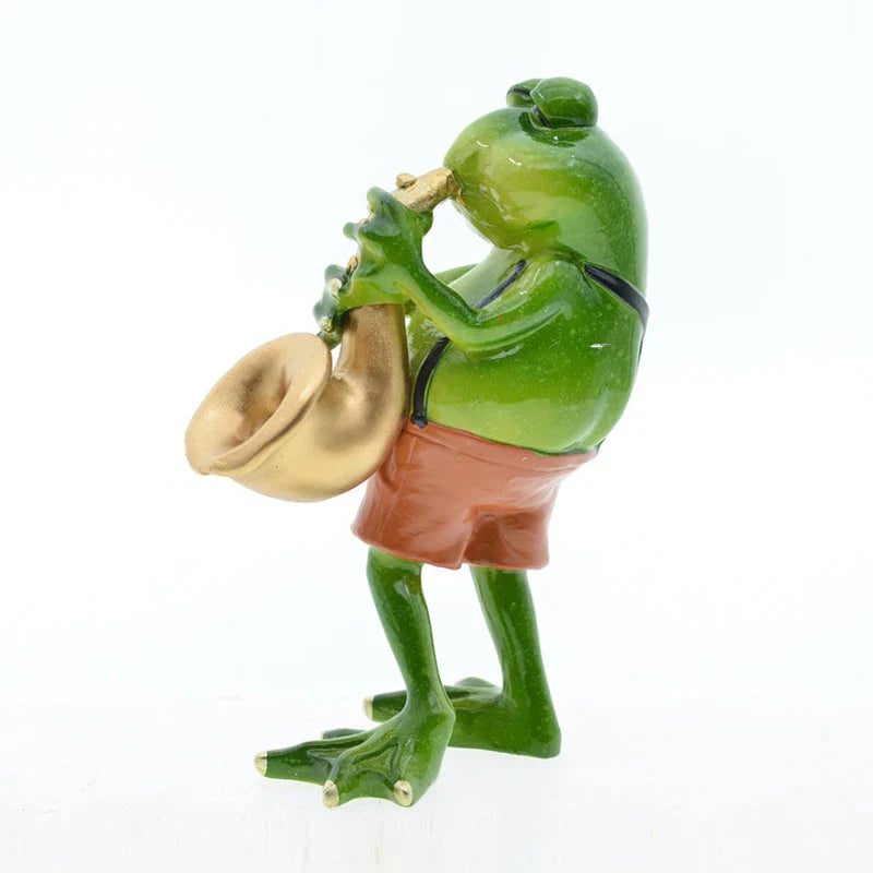 Afralia™ Frog Band Figurine: Modern Nordic Home Decor for Music Lovers