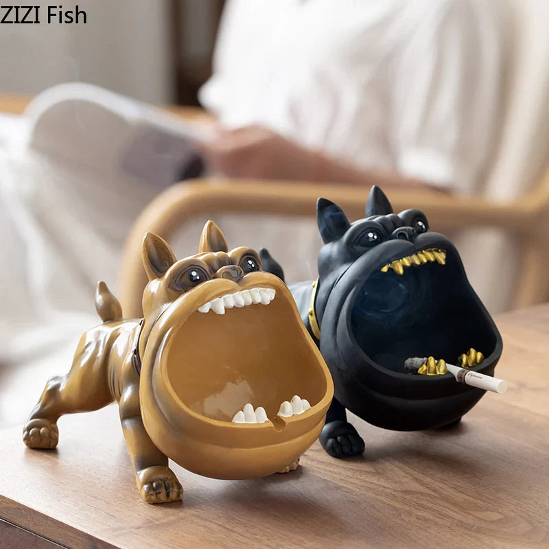 Afralia™ Cartoon Dog Ashtray | Creative Animal Resin Home Decor Gift