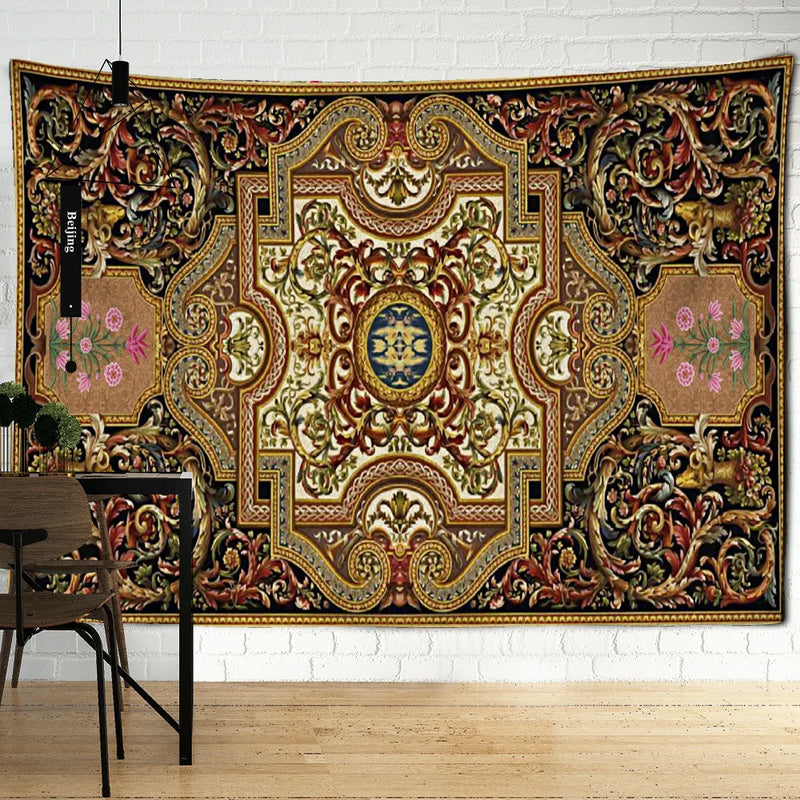 Afralia™ Persian Mandala Printed Blanket Tapestry for Retro Home Decor