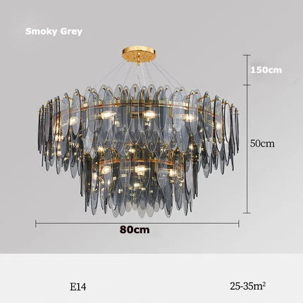 Afralia™ Art Deco Glass Iron LED Chandelier for Dinning Room