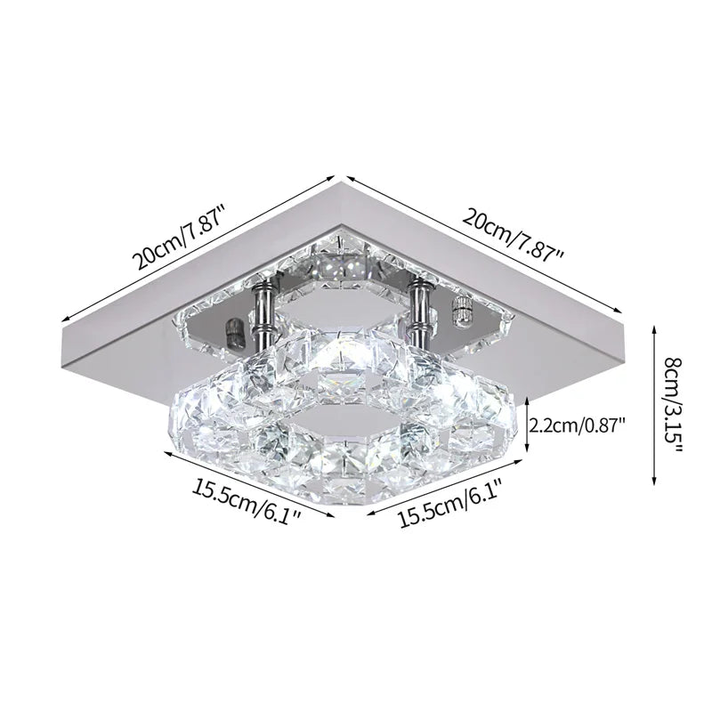 Afralia™ Crystal LED Ceiling Light Plafon Chandelier Stainless Steel Luminaria
