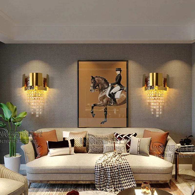 Afralia™ Crystal Wall Lamp: Modern Luxury LED Lighting for Living Room, Bedroom, and Staircase