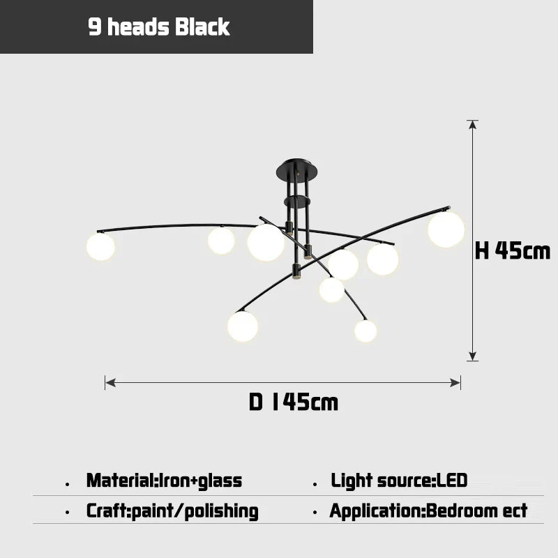 Afralia™ Modern Minimalist Nordic Chandelier for Creative Living Room Decor