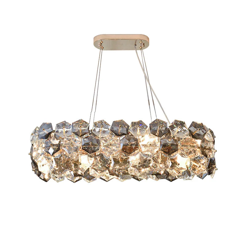 Afralia™ Crystal Wrought Iron Chandelier: Creative Dining & Living Room Suspension Light