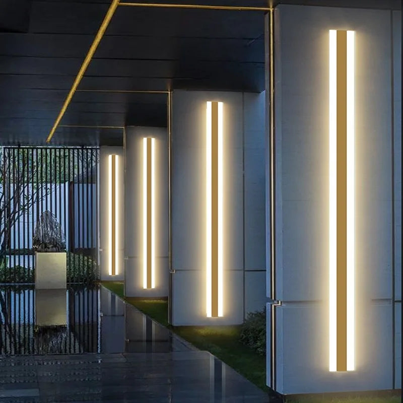 Afralia™ Waterproof LED Wall Lamp for Outdoor Areas, Corridors, and Balconies - Gold, IP65, 110V/220V