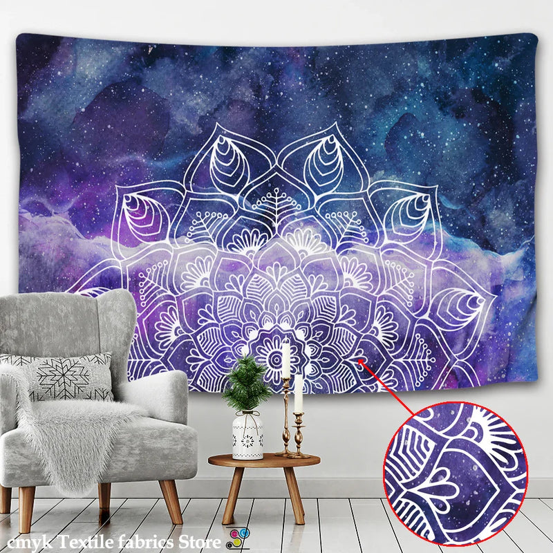 Afralia™ Boho Sun Moon Mandala Wall Tapestry Psychedelic Hippie Decor