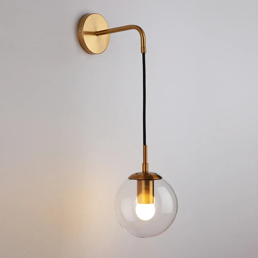 Afralia™ Loft Glass Ball Wall Lamps Retro Antique Indoor Lighting