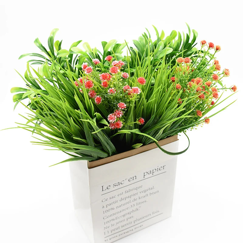 Afralia™ Plastic Grass Vase for Home Decor and Wedding Flower Artificial Plants
