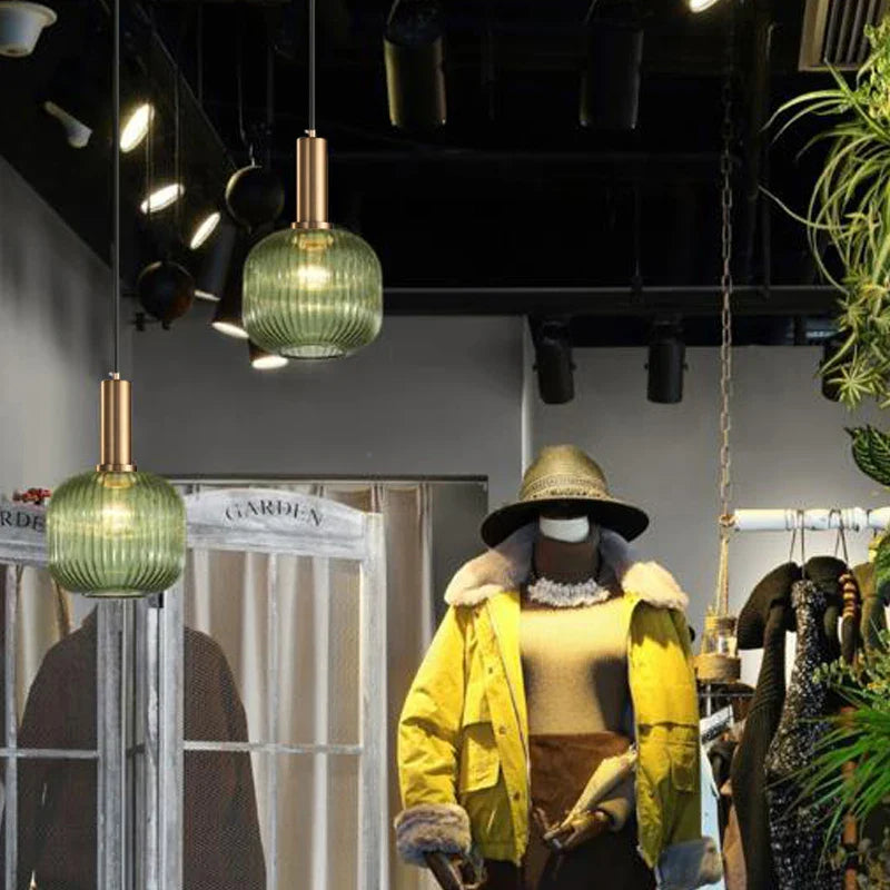 Afralia™ Green Pumpkin Glass Pendant Lights for Kitchen Island, Restaurant, Bedroom - DIY CombinationStringBuilder.limit(180).toString()