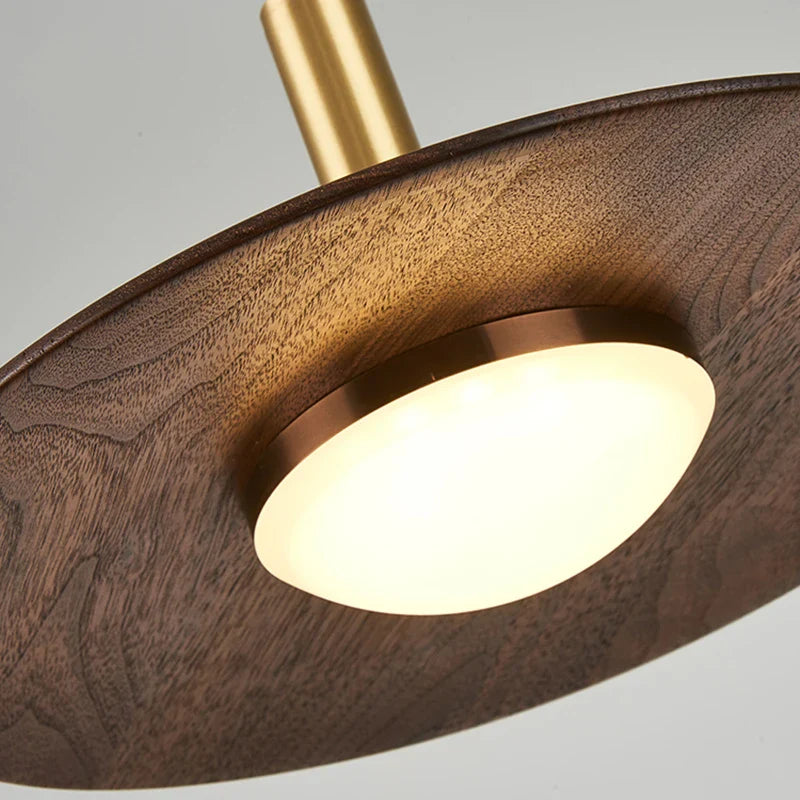 Afralia™ Nordic Black Walnut Chandelier: Stylish Lighting for Home, Restaurant, and Bar