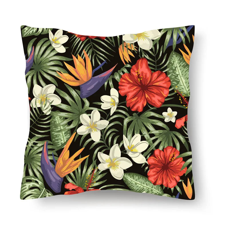 Afralia™ Tropical Plants Ins Custom Short Plush Pillowcase for Car and Bed