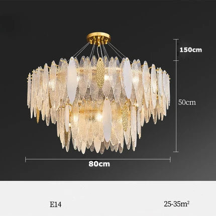 Afralia™ Art Deco Glass Iron LED Chandelier for Dinning Room