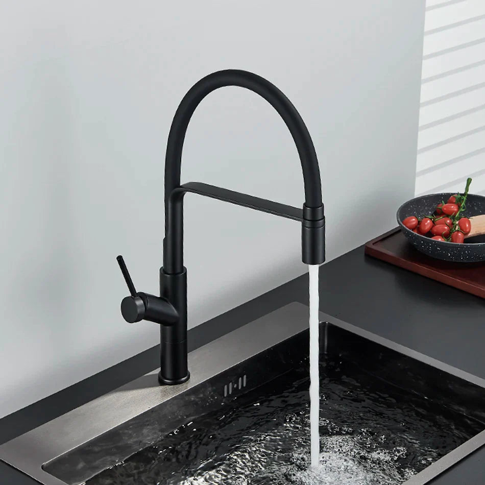 Afralia™ Matte Black Kitchen Faucet Pull Down Single Handle Mixer Tap