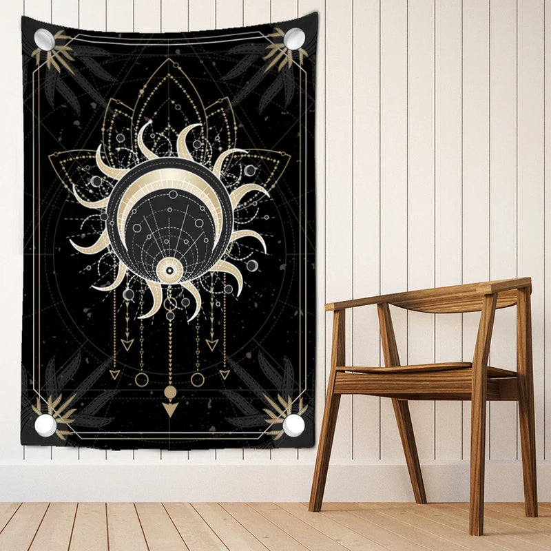 Afralia™ Tarot Card Tapestry Wall Hanging Hippie Witchcraft Constellation Art Dorm Decor