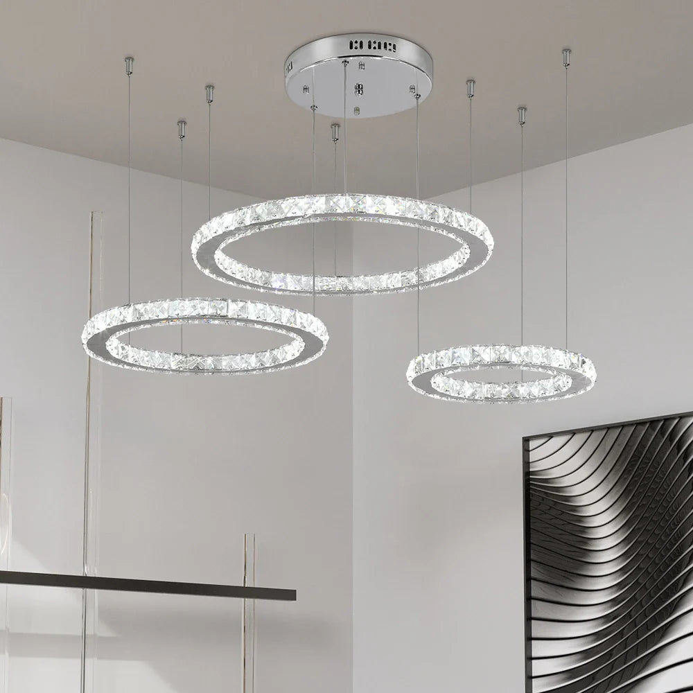 Afralia™ Crystal LED Chandeliers: Modern Pendant Light for Living Room.