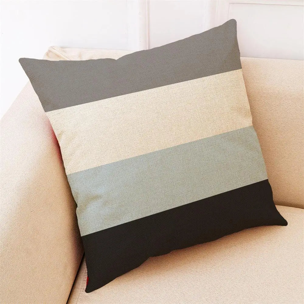 Geometric Pattern Printed Throw Pillow - Modern Brief Soft Cushion by Afralia™