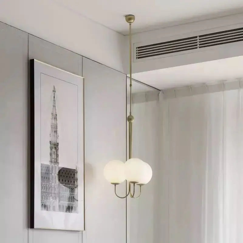 Afralia™ Nordic Glass Ball Pendant Lights Elegant Metal Pipe Angle Pendant Light