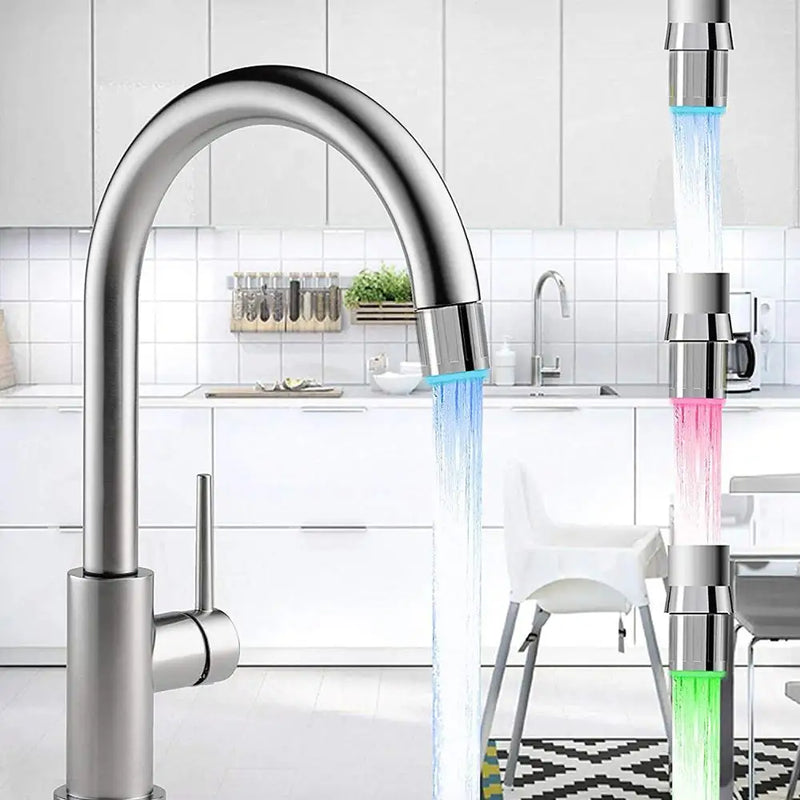 Afralia™ Colorful LED Faucet Aerator - Water Saving Kitchen Tap Light - 7 Color Options