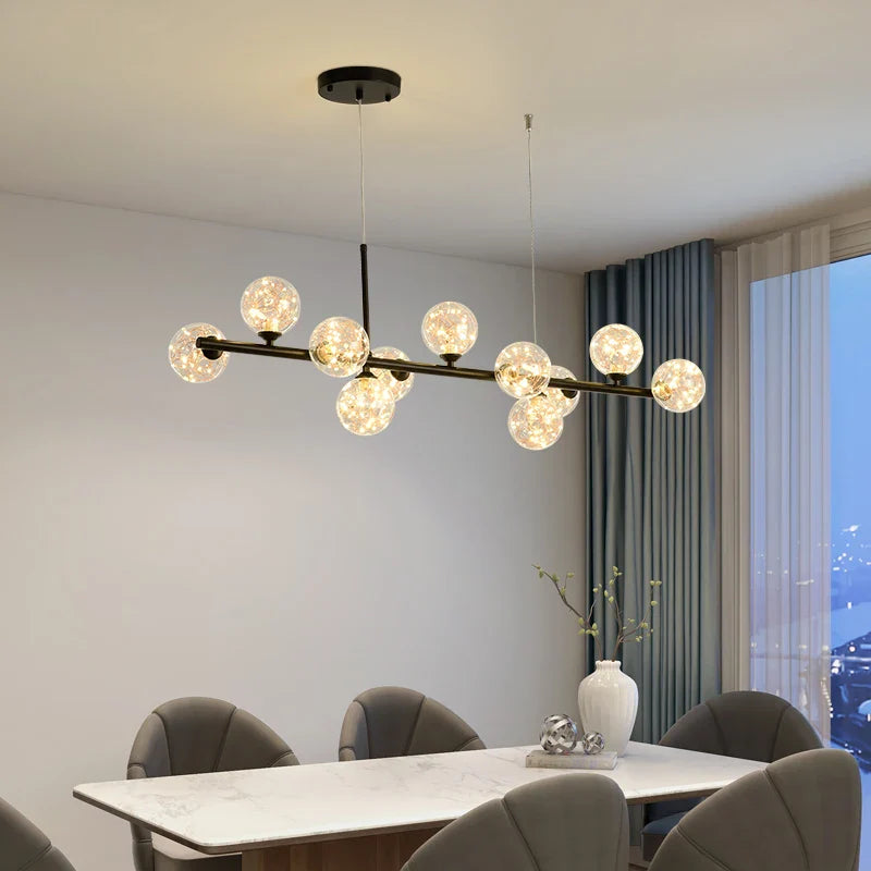 Afralia™ Modern Gold/Black G9 LED Chandelier for Kitchen Restaurant Bedroom Decor