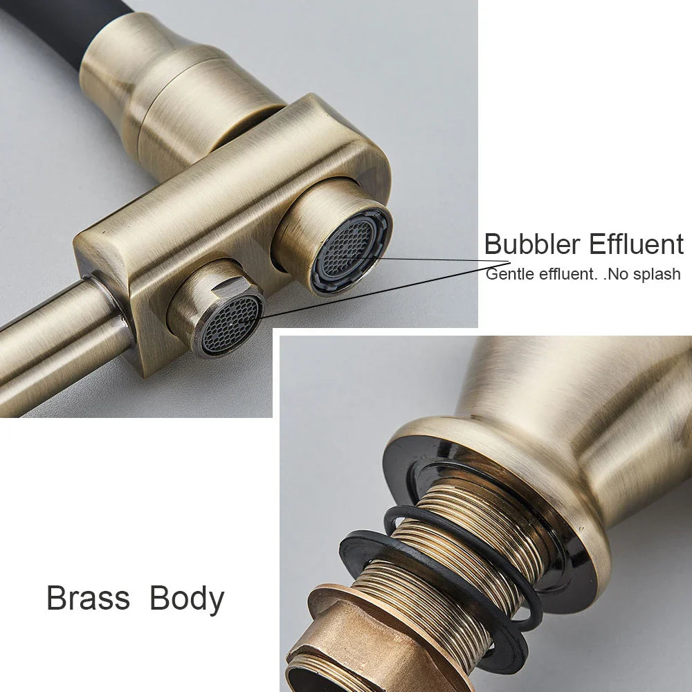 Afralia™ Gun Gray Kitchen Faucet Drinking Pure Water Tap Hot Cold Dual Handle