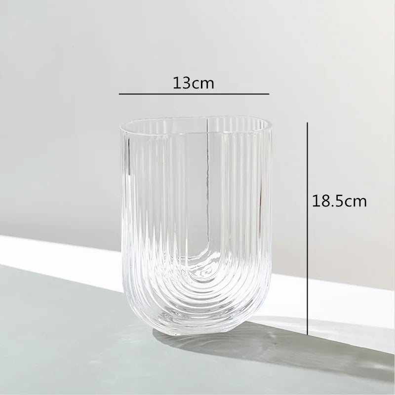 Afralia™ Glass Vase U Type Flower Arrangement Hydroponic Modern Home Wedding Decoration