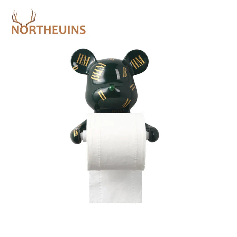 Afralia™ Bear Resin Paper Towel Holder: Nordic Animal Hanging Tissue Box Rack for Modern Wall Decor