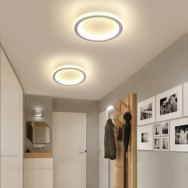 Afralia™ Modern Round LED Aisle Lamp for Indoor Corridor Ceiling Lights Kitchen Foyer White