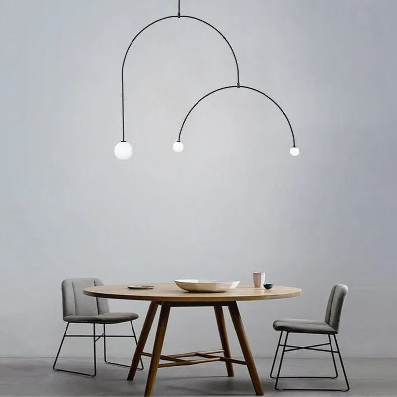 Afralia™ Iron Balance Chandelier: Scandinavian Post-Modern Living Room Pendant Lamp