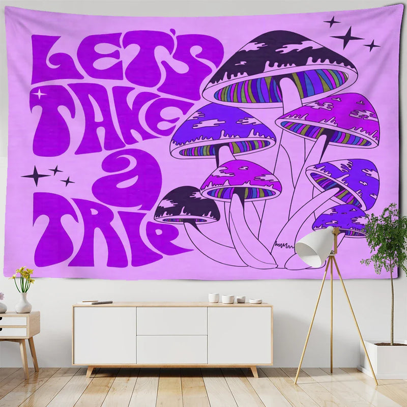 Afralia™ Psychedelic Mushroom Tapestry Wall Hanging for Boho Witchy Vibes