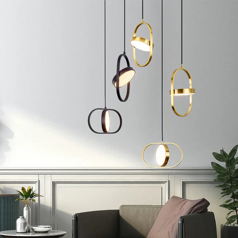 Afralia™ Gold Trumpet Pendant Light - Modern LED Nordic Hanging Lamp for Home Decor