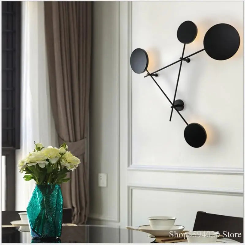 Afralia™ Geometric Iron Wall Lamp: Modern Nordic Design, LED, Living Room & Bedroom Décor