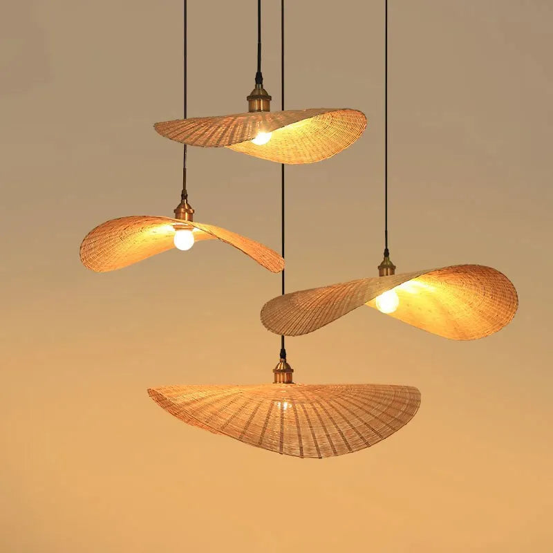 Afralia™ Bamboo Chandelier: Japanese Tatami Teahouse Hanging Lamp for Living Room and Bedroom