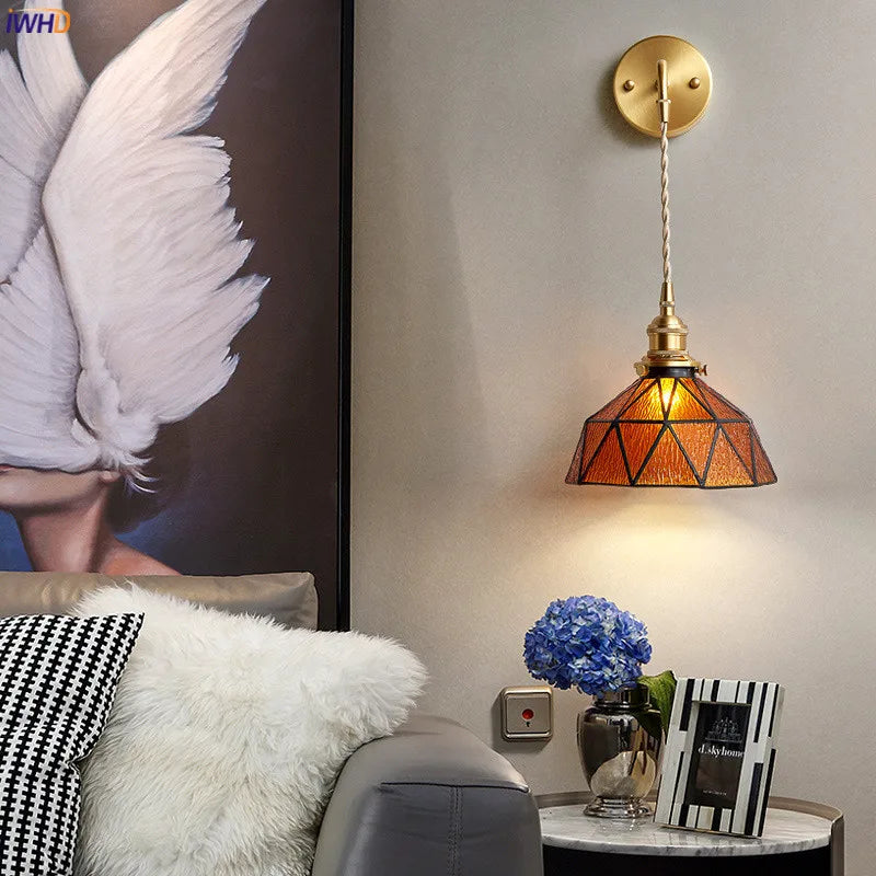 Afralia™ Nordic Copper Wall Lamp LED Wall Sconce for Bedroom Bathroom Stair Mirror