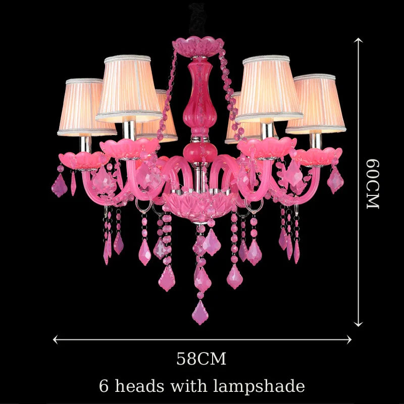 Afralia™ Pink Crystal Chandelier Pendant Lights for Dining, Bedroom, Living Room & KTV