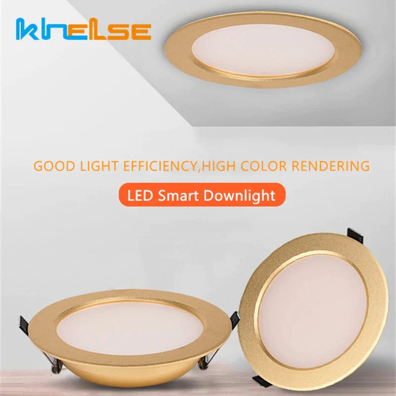 Afralia™ 5W/7W Gold LED Ceiling Downlight: Ultra-thin Luxury Spot Lighting for Home, Bathroom, Bedroom