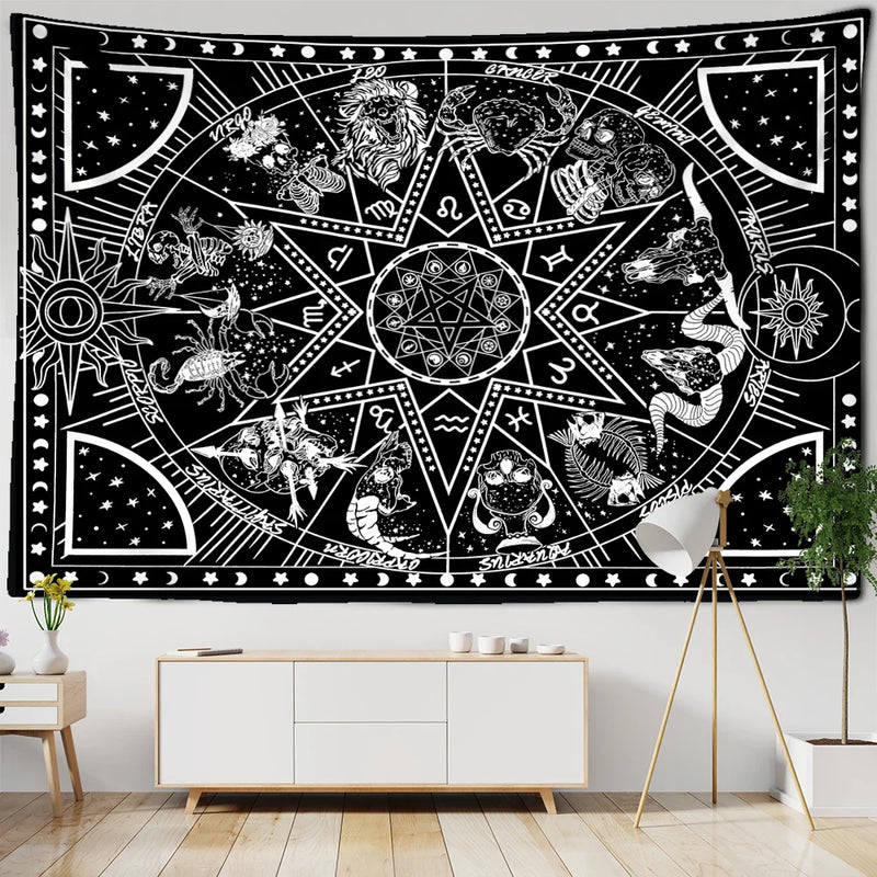 Afralia™ Star Moon Van Gogh Tarot Tapestry Wall Hanging Bohemian Home Decor