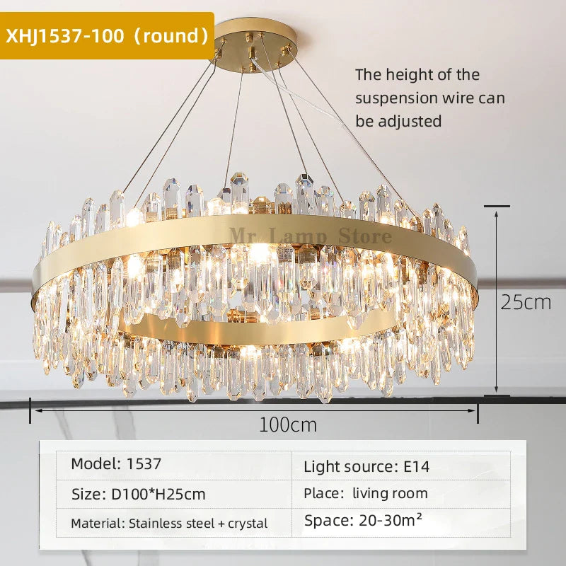 Afralia™ Crystal Chandelier Pendant Light for Luxury Living Room, Bedroom, Dining, Kitchen & Home Décor