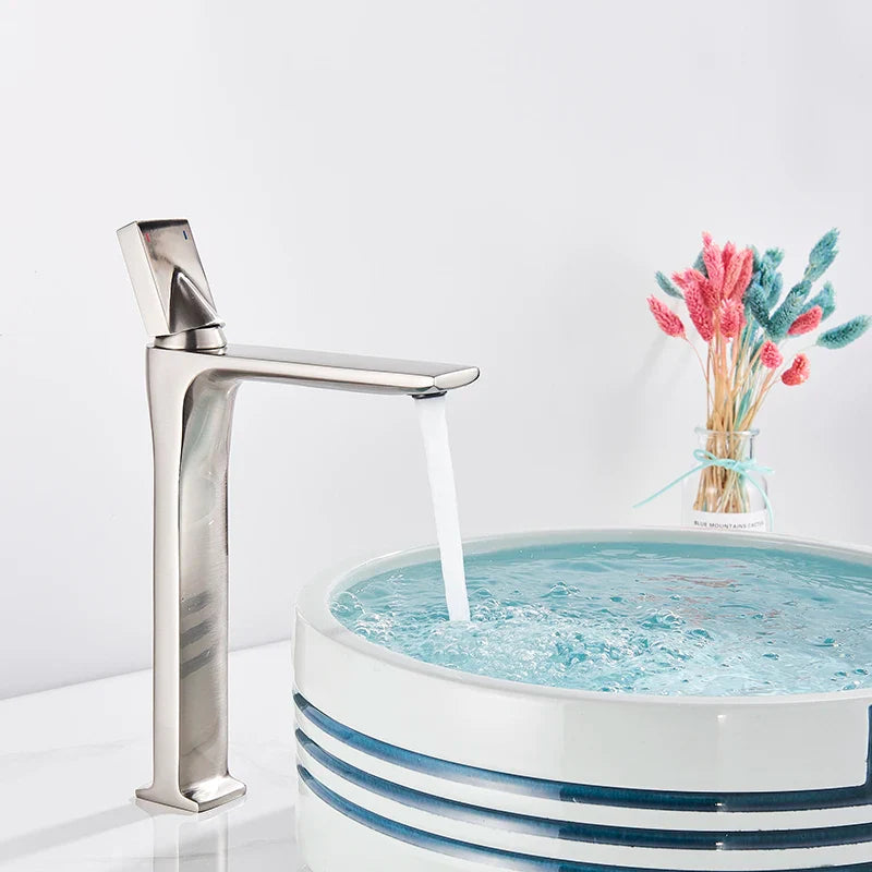 Afralia™ Chrome Bathroom Basin Faucets | Tall & Short Sink Mixer Taps | Hot Cold Water