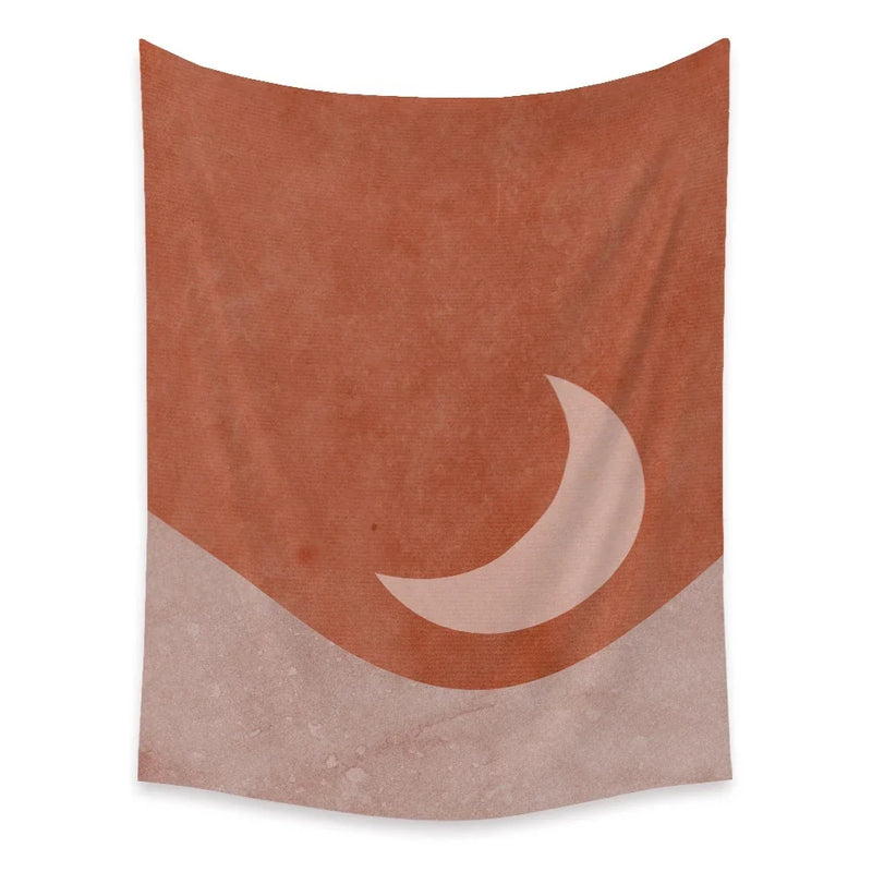 Pink Moon Night Tapestry by Afralia™ - Boho Celestial Wall Decor for Home