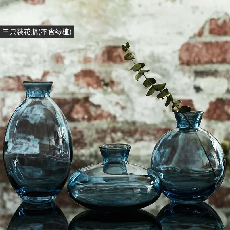 Afralia™ Mini Vase Set: Premium Glass Creative Transparent Decor Bottles for Home and Living Room